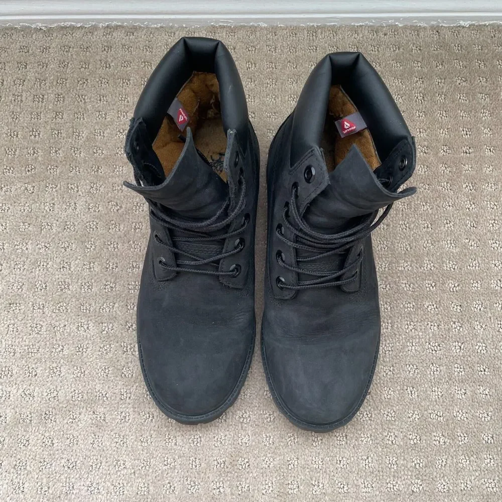 Timberland 12907 6-Inch Classic Boots Kids 7‎ Black Leather WATERPROOF Primaloft